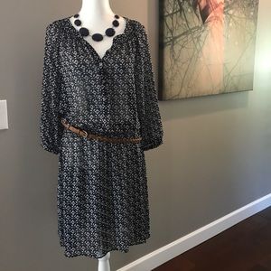 Ralph Lauren Navy Blue Sheer Dress.